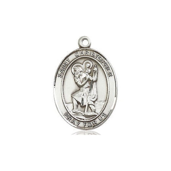 Extel Medium Oval Pewter St. Christopher Medal, Made in USA
