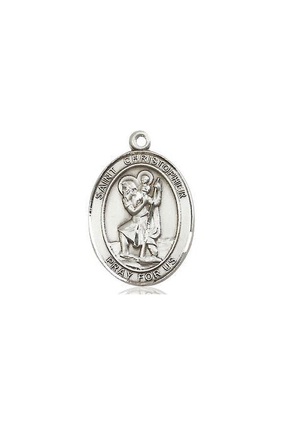 Medium Oval Pewter St. Christopher Medal, Made in USA