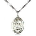 thumbnail image 1 of Extel Medium Oval Pewter St. Daria Pendant with 18" chain, Made in USA, 1 of 10