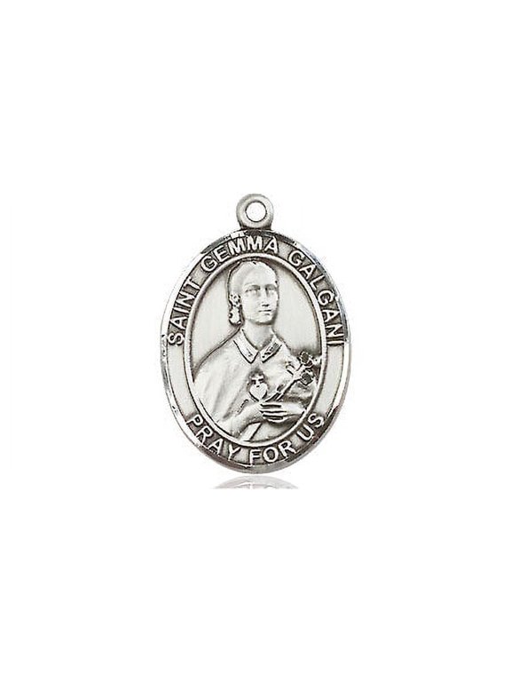 Medium Oval Pewter St. Gemma Galgani Medal, Made in USA