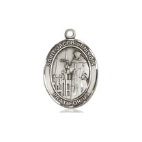 Extel Medium Oval Pewter St. Jacob of Nisibis Medal, Made in USA