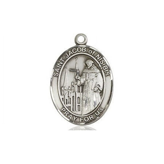 Extel Medium Oval Pewter St. Jacob of Nisibis Medal, Made in USA