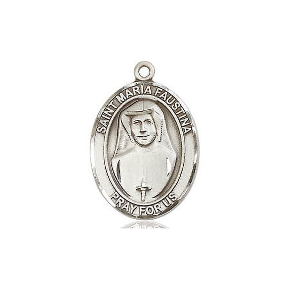 Extel Medium Oval Pewter St. Maria Faustina Medal, Made in USA