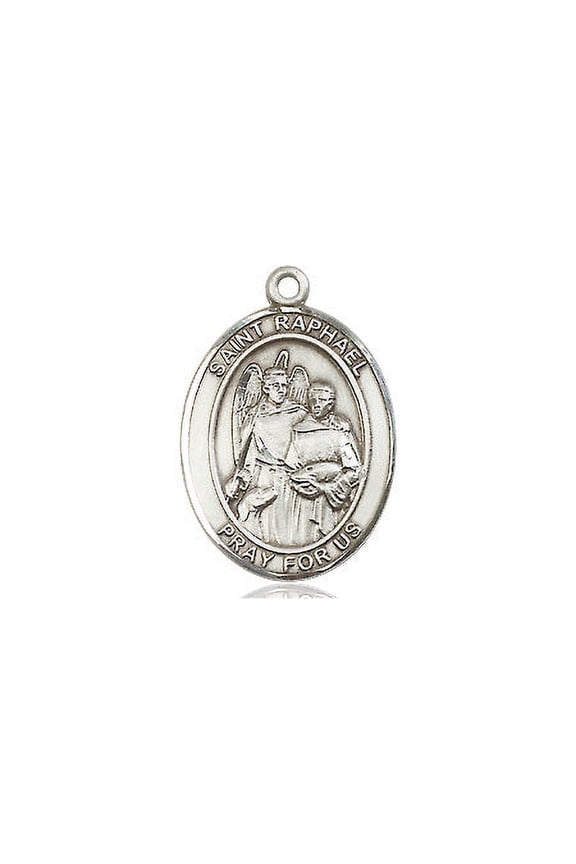 Medium Oval Pewter St. Raphael the Archangel Medal, Made in USA