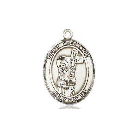 Extel Medium Oval Pewter St. Stephanie Medal, Made in USA