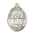 thumbnail image 1 of Extel Medium Oval Sterling Silver St. Isidore the Farmer Medal, Made in USA, 1 of 10