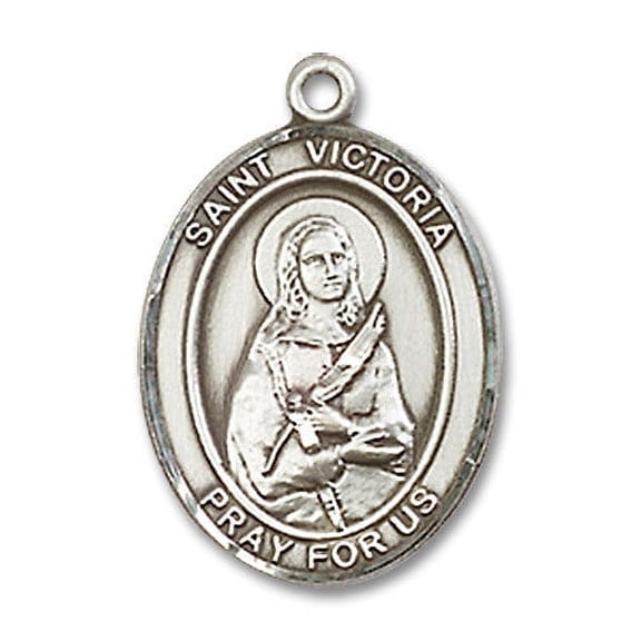 Extel Medium Oval Sterling Silver St. Victoria Medal, Made in USA