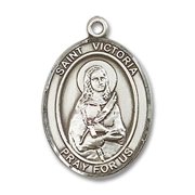 Extel Medium Oval Sterling Silver St. Victoria Medal, Made in USA