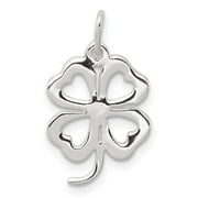 EXTEL Medium Sterling Silver 4-leaf Clover Charm