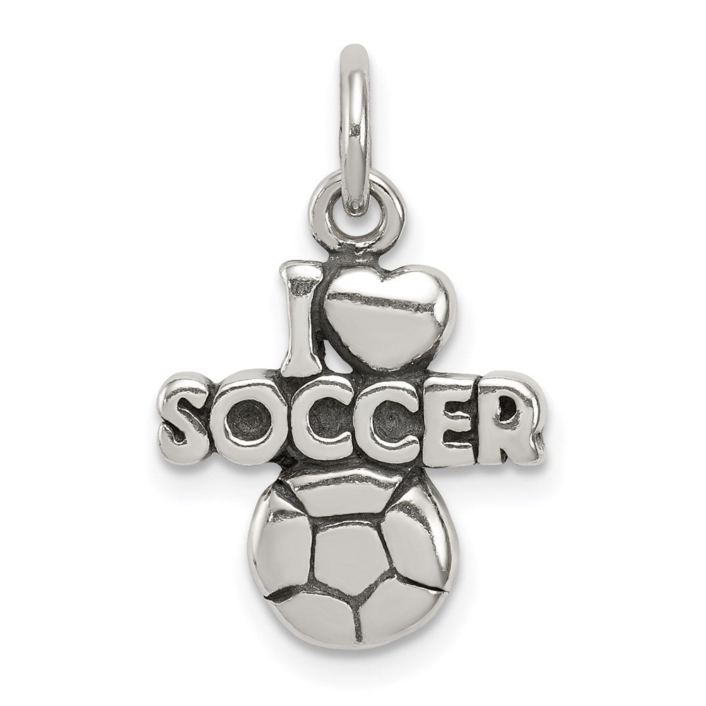 Extel Medium Sterling Silver Antique I (heart) Soccer Charm - Walmart ...