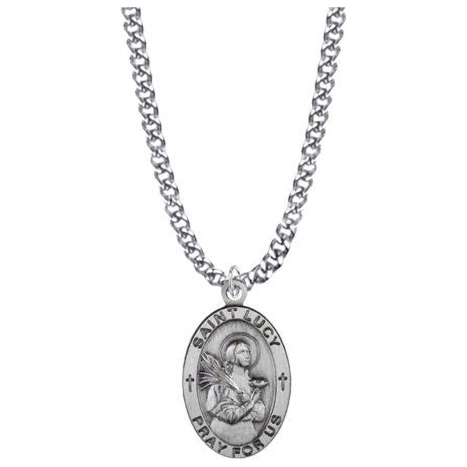 Extel Medium Sterling Silver Oval Lucy Medal Pendant, Patron