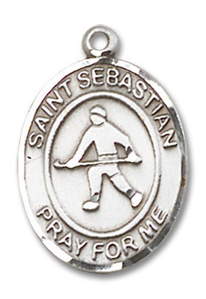 Extel Medium Sterling Silver St. Sebastian Field Hockey Medal Pendant ...
