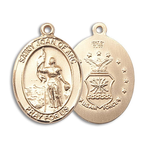 Extel Oval Large 14kt Gold Filled St Joan of Arc Air Force Medal, Made in USA