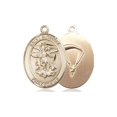 thumbnail image 1 of Extel Oval Medium 14kt Gold Filled St Michael Paratrooper Medal, Made in USA, 1 of 6