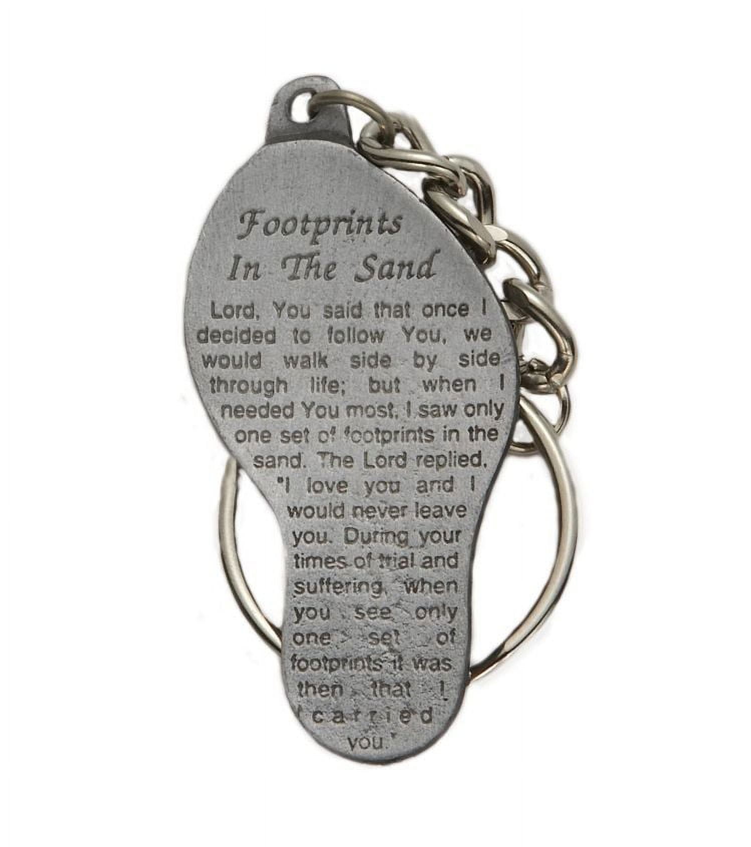 Extel Pewter Footprints in the Sand Key Chain