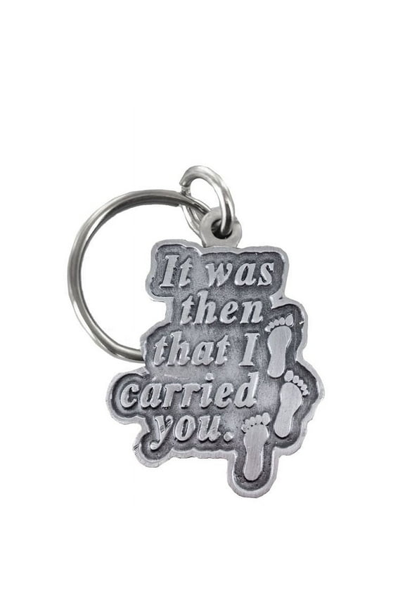 Pewter Footprints in the Sand Key Chain