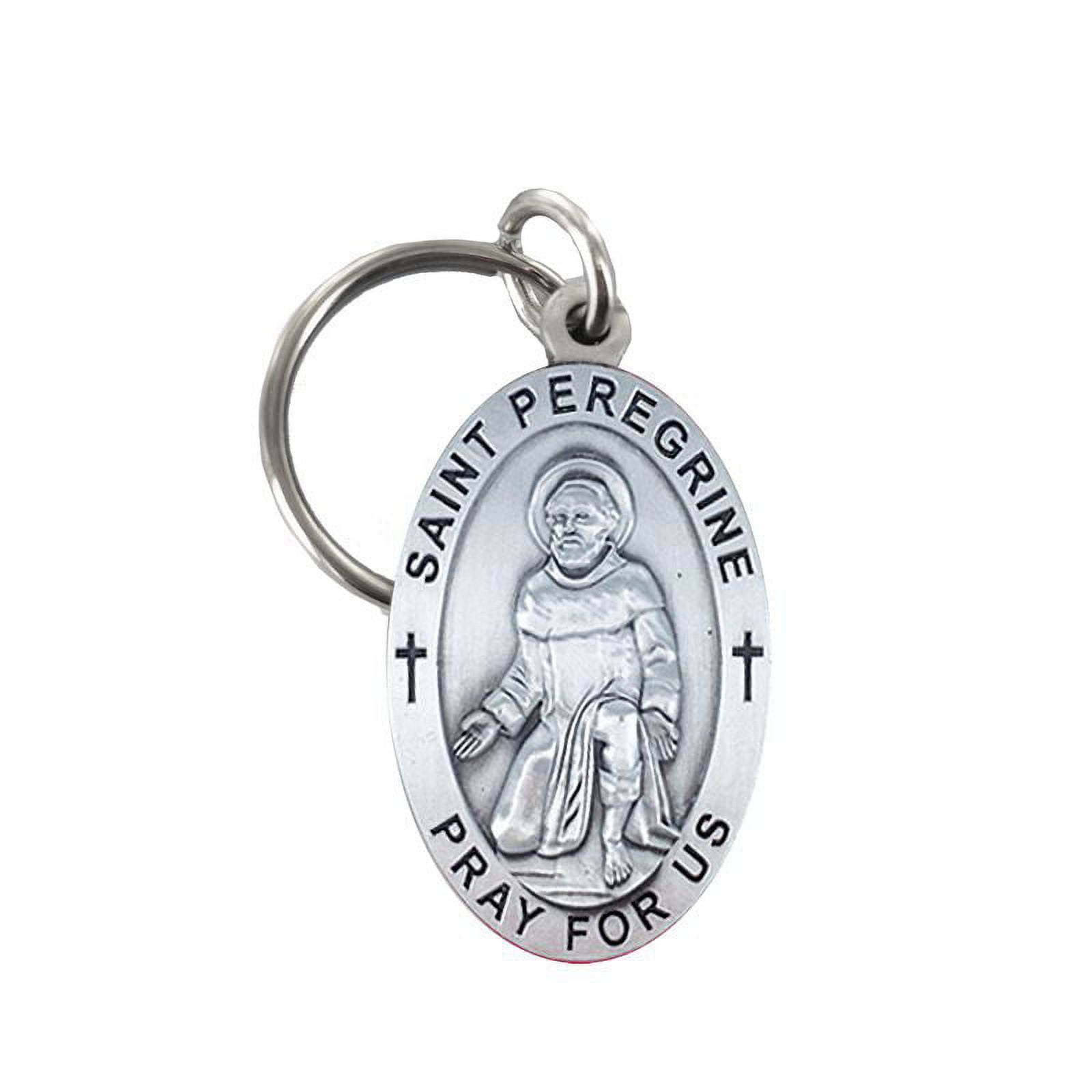 Extel Pewter Oval St. Peregrine, Patron Saint of Cancer Key Chain ...