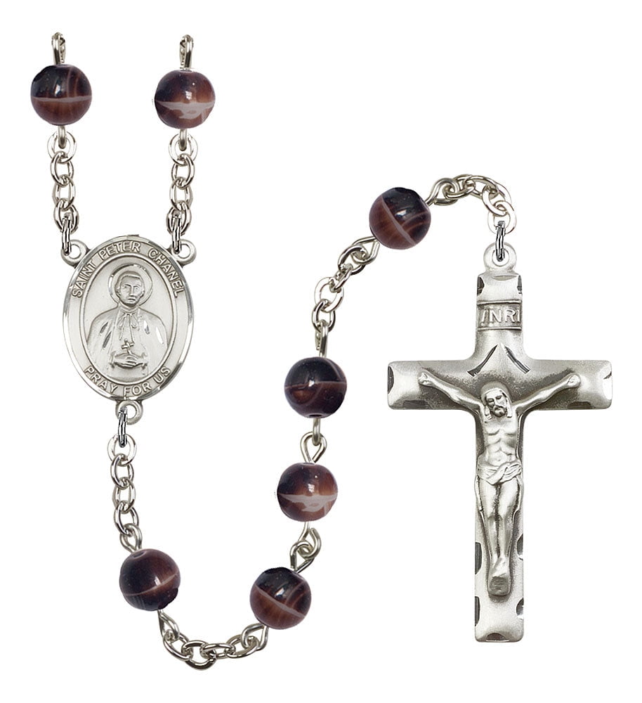 Extel Saint Peter Chanel Catholic Rosary Beads for Men, Made in USA Metal  Type: Silver Plate, Catholic Sacramental/Devotion: St. Peter Chanel, Color