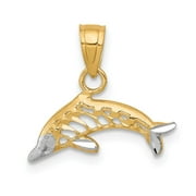 Extel Small 10k & Rhodium Dolphin Charm, Made in USA