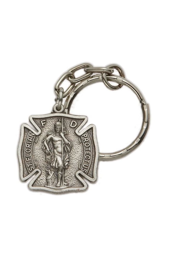 St. Florian, Patron Saint of Fire Fighters Maltese Cross Key Chain