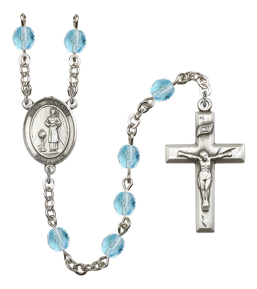Extel St. Genesius of Rome Catholic Rosary Beads for Men Women, Made in ...