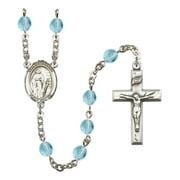 Extel St. Susanna Catholic Rosary Beads for Men Women, Made in USA Metal Type: Silver Plate, Catholic Sacramental/Devotion: St. Susanna, Color: Aqua