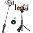 thumbnail image 1 of Extenable Portable Tripod Stand Selfie Stick with Remote - Black, 1 of 6
