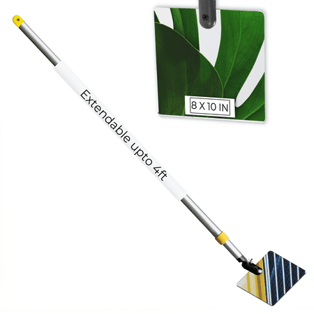 Extend A Vue Adjustable Telescoping Inspection Mirror, 8" x 10" High-Visibility Acrylic Mirror, Lightweight Durable Handle, Extends 2 ft–4 ft