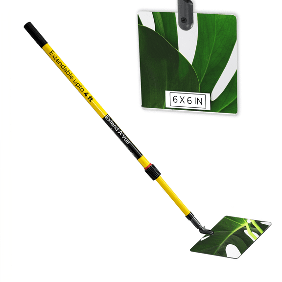 Extend A Vue Telescoping Inspection Mirror, Standard Fiberglass Pole 2–4 ft, 6 x 6 in Acrylic, Lightweight & Durable