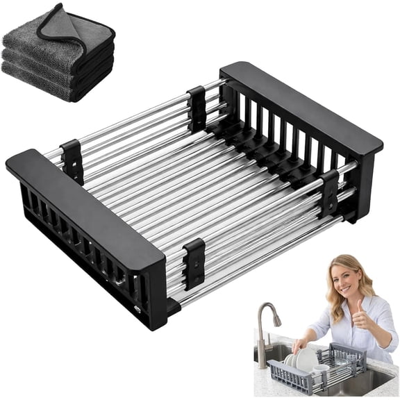 Extend Kitchen Sink Drain Basket Stainless, Adjustable Sink Strainer Organizer, Practical Sink Storage Filter for Daily Kitchen Use