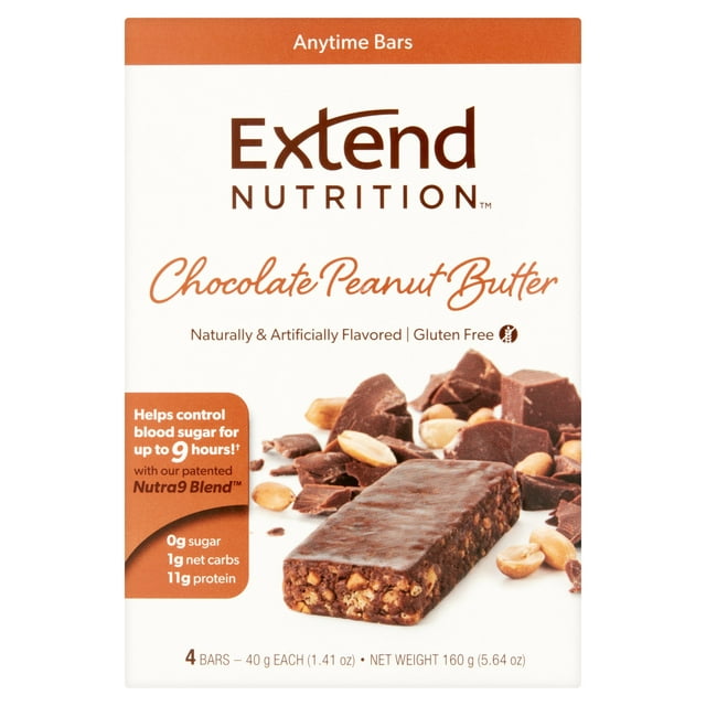 Extend Nutrition Chocolate Peanut Butter Bars, 4 Count