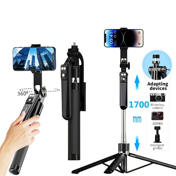 Extendable 1.7m Tripod Selfie Stick Wireless Bluetooth Remote Portable Smartphone Tripod Stand Mount For iOS Android Phone