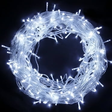 Extendable 100 LED Christmas String Light, 32.8FT Plug in Twinkle Lights String, 8 Modes Fairy Lights for Wedding, Bedroom, Indoor Outdoor Decoration, White