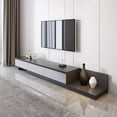 thumbnail image 1 of Extendable 118" Modern TV Stand with 3 Spacious Drawers, Adjustable Length Media Console for Living Room Light Gray/Dark Gray, 1 of 5