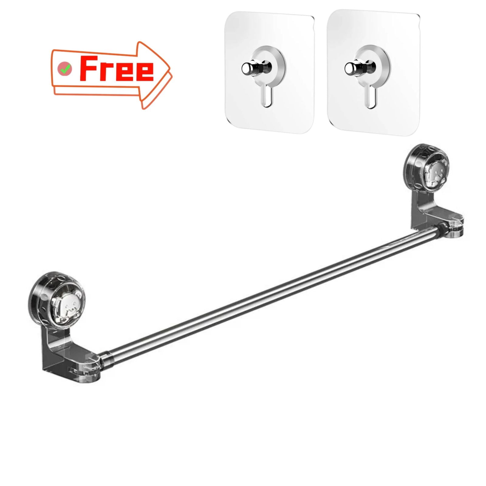 Extendable 18-30 inch Suction Cup Towel Bar,Bath Shower Towel Holder ...