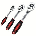 thumbnail image 1 of Extendable 3-Piece Ratchet Wrench Set, 1/4" 3/8" 1/2" Drive, 72-Tooth Quick-Release & Reversible Gear, Soft Grip Handle, Heavy-Duty Mechanical Repair Tool, 1 of 11