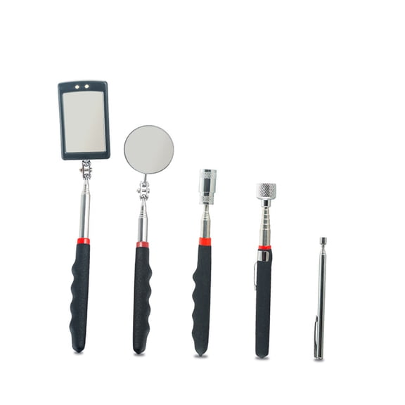 Extendable 360 Inspection Tool 5PCS Pickup Tool Set with LED Light for Automotive and Home Use