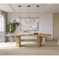 thumbnail image 1 of Extendable 90-110 Inch Oval Dining Table, Mid Century Modern Pedestal, Light Oak Finish, 1 of 12