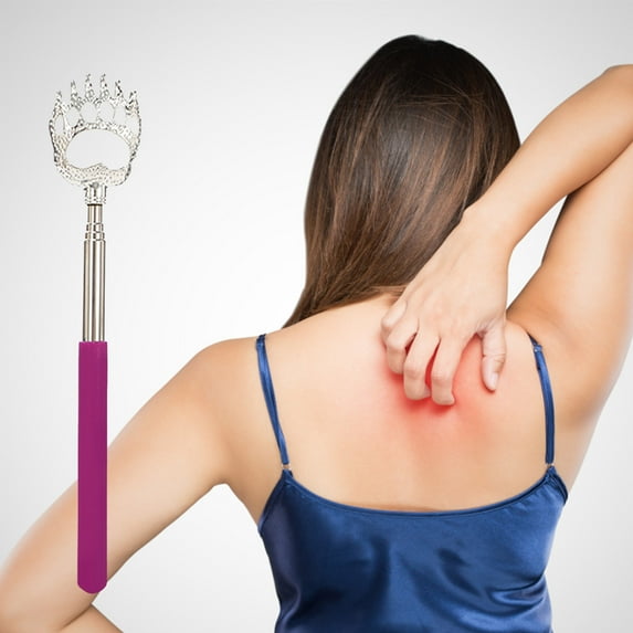 Extendable Back Scratcher Stainless Steel Telescopic Massage Tool for Adults Bear Rake Design Instant