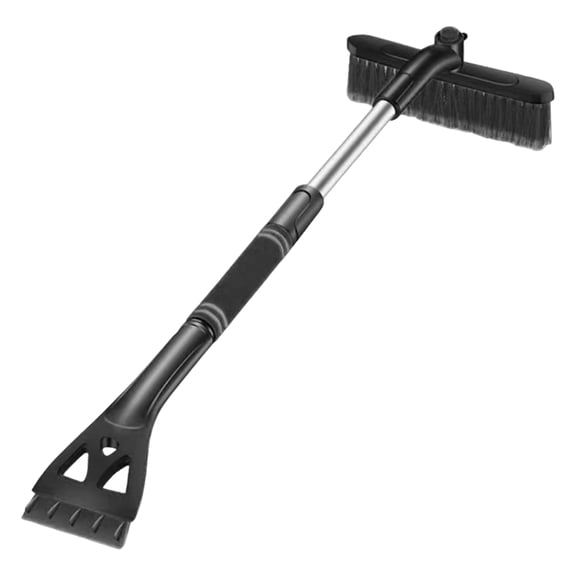 Extendable Car Snow Scraper Removal 34 Inch Telescoping Rod Three Function Ice Scratch Resistant Auto Accessory