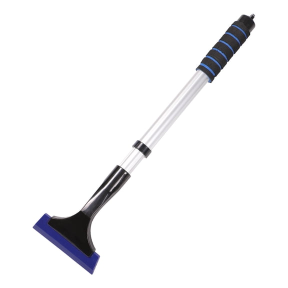 Extendable Car Snow Shovel with Ice Scraper, Blue Rubber Blade & Aluminum Pole - Adjustable Snow Removal Tool for Windshield and Car Roof (Size/Colour as Pictured)