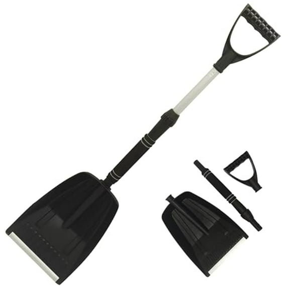 Extendable Car Windshield Ice Scraper & Snow Removal Tool with Ergonomic Handle Car Windscreen Ice Scraper Window Snow Removal Tool Ice Scraper Extendable Car Snow Shovel Ice Remover - (Black)_33.5"