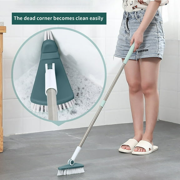Extendable Cleaning Brush with Removable Head, Flexible Bendable Pole for Hard to Reach Areas, Non-Scratch Bristles for Grout & Tile, Ideal for Bathrooms, Kitchens, and Ceiling Fans FAJHHA