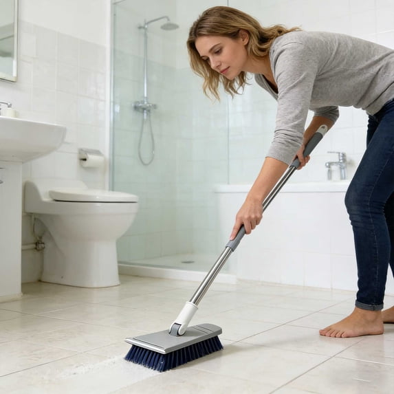 Extendable Cleaning Brush, Scalable Rotatable Long Handle Brush, Detachable Multi-Angle Brush for Corners, Ceiling, Furniture, Floors, Stiff Bristle Multi-Surface Cleaning Tool, 1x Brush Included