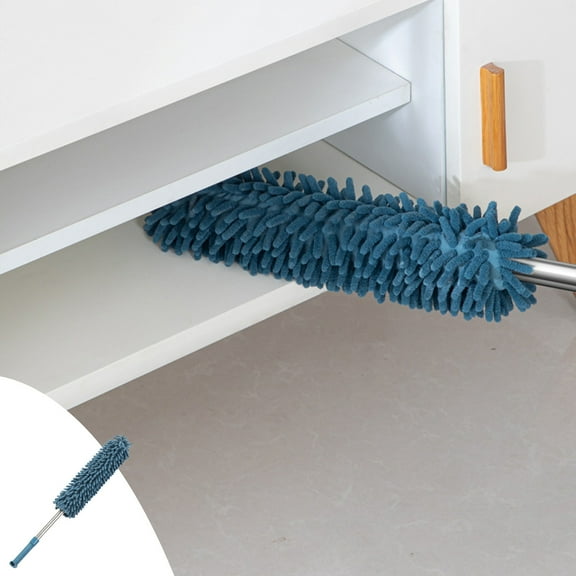 Extendable Cleaning Duster,Telescopic Chenille Duster with Washable Head,Electrostatic Dust Removal for Ceiling Fans,Windows,Office Furniture,Cars and Hard-to-Reach Household Surfaces-Free Size