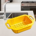 thumbnail image 1 of Extendable Colander Over the Sink Strainer Basket, Extendable Sink Colander, Wash Fruits and Vegetable, Drain Pasta and Dishes Yellow, 1 of 8