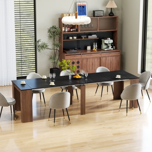 Extendable Console Table for Dining Room, Multifunctional Folding Dining Table Expands to 118", Space-Saving Sofa Table with Storage for Entryway, Kitchen, Living Room