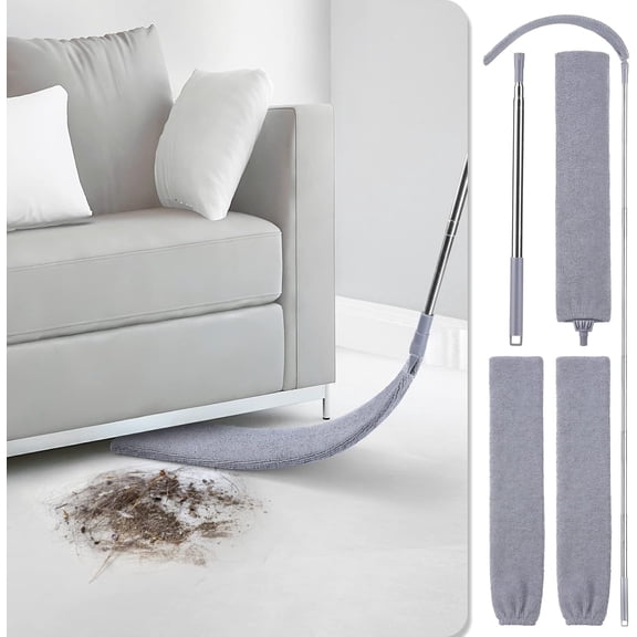 Extendable Crevice Dusting Tool, complete with 3 ultra-fine microfibre dusting cloths and extendable long handle