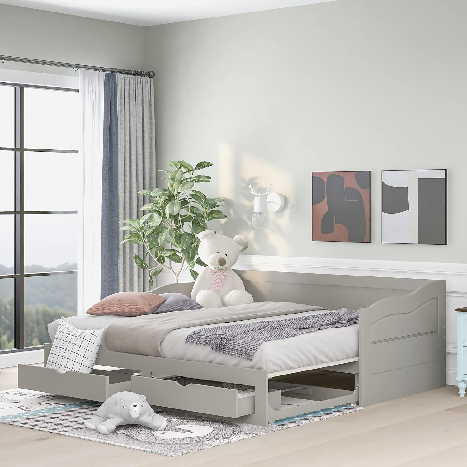 Extendable Daybed With Trundle, Extending Daybed With Storage Drawers