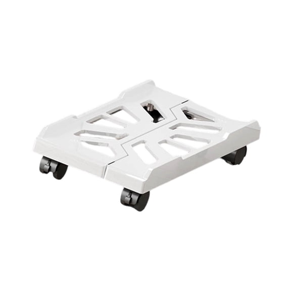 Extendable Desktop PC Tower Stand with Wheels, Movable Portable Computer Cart for Gaming Office, Ventilated CPU Stand Fits Most Cases, Computer Accessories, White